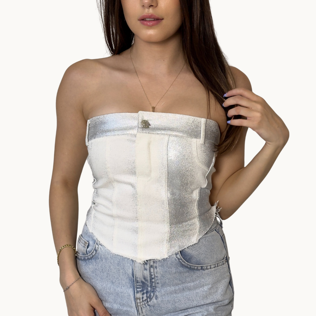 Silver Bustier Top - MyKady