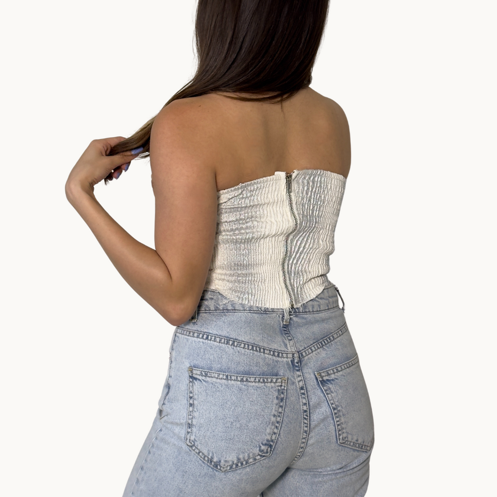 Silver Bustier Top - MyKady
