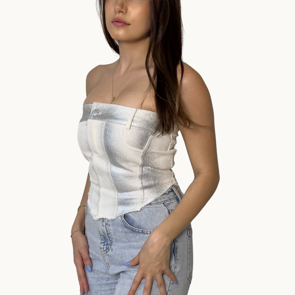 Silver Bustier Top - MyKady