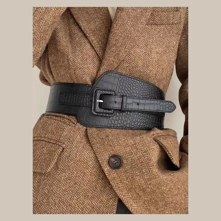 Women Fashionable Crocodile Liberal Arts Wide Body Buckle - MyKady
