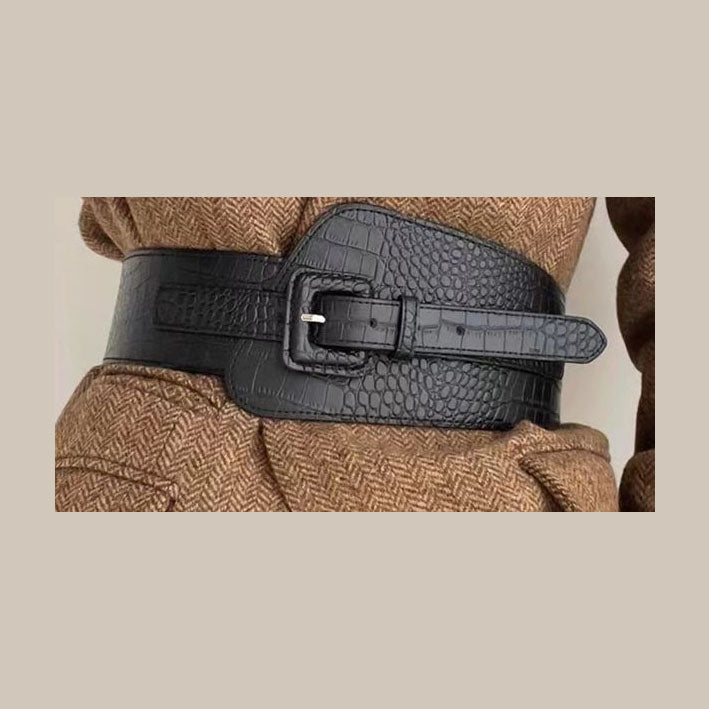 Women Fashionable Crocodile Liberal Arts Wide Body Buckle - MyKady
