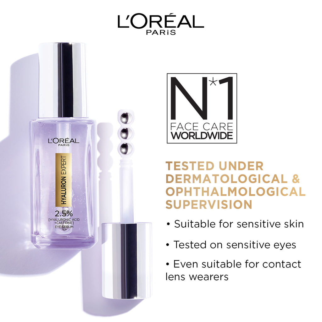 L'Oreal Paris Hyaluron Expert Eye Serum with 2.5% Hyaluronic Acid & Caffeine 20ML - MyKady