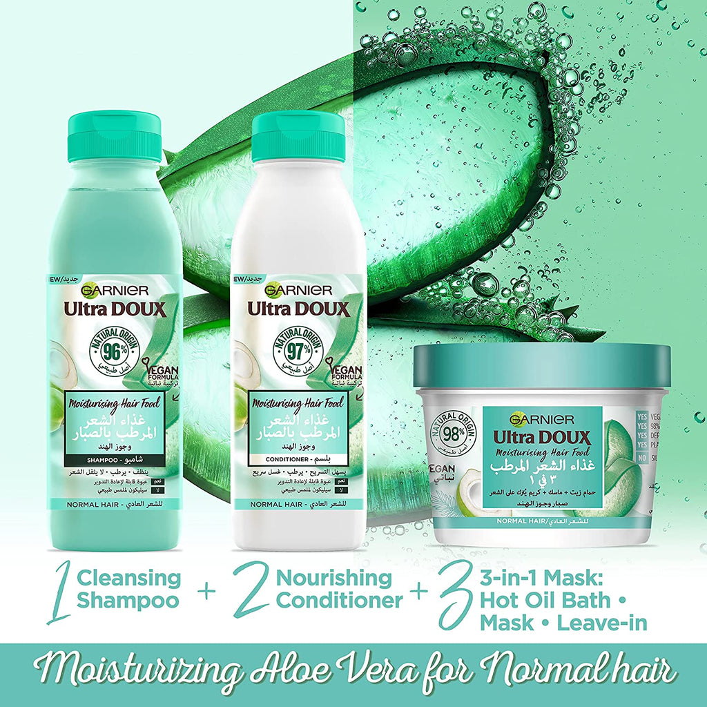 Garnier Ultra Doux Hair Food Shampoo Aloe Vera 350 ML - MyKady