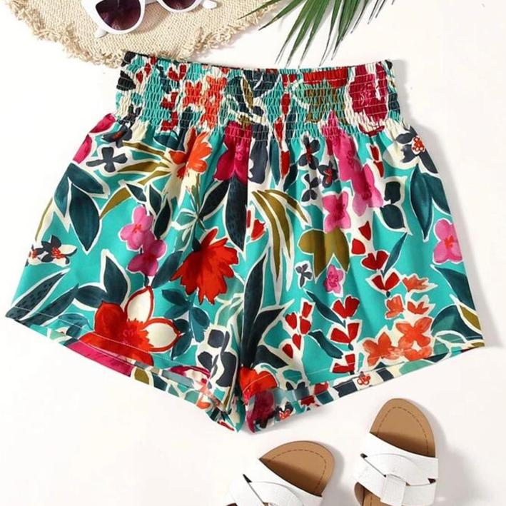 Floral Print Wide Leg Shorts - MyKady